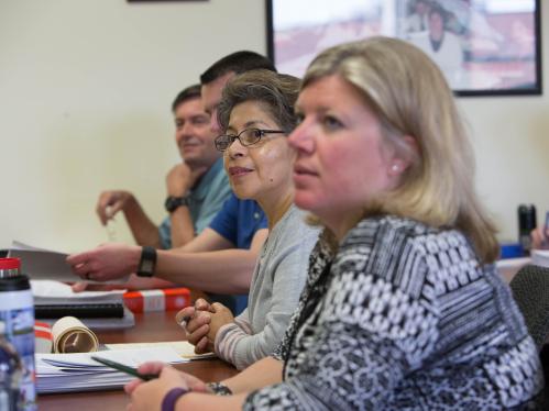 adult leaners in a classroom