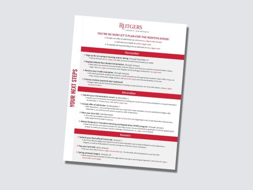 First-Year Student Timeline for Rutgers–New Brunswick