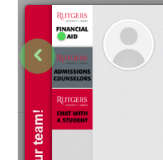 Screenshot of collapsed chatbot for Rutgers–Camden